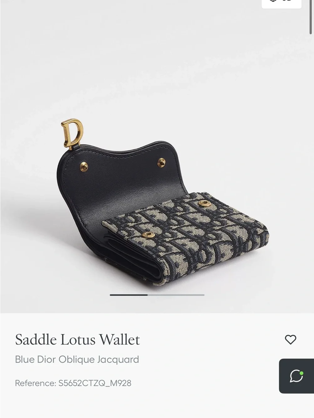 Dior Small Trifold Wallet in Navy with Gold Hardware